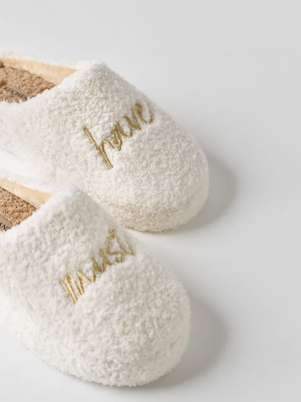 Тапочки женские, домашние, флис/нейлон, молочно-коричневые, Needed, image-3