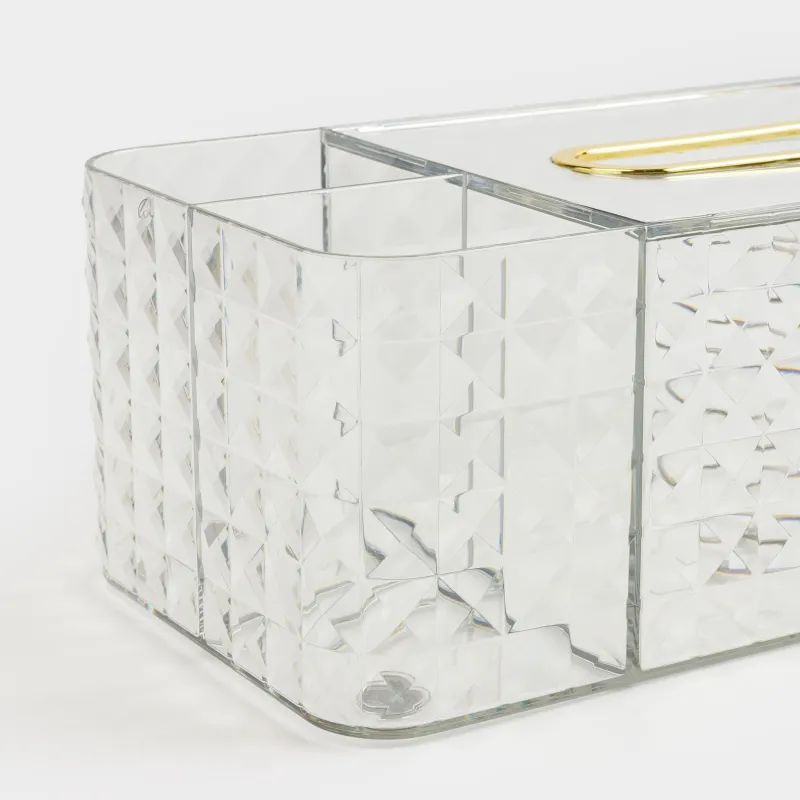 Бокс для бумажных салфеток, 24х12 см, с органайзером, с пружиной, пластик/металл, Kandy, image-3