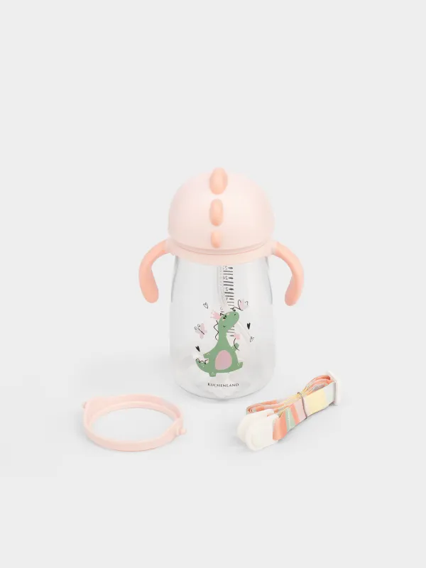 Бутылка-поильник, детская, 360 мл, тритан, розовая, Динозаврик, Dino, image-3