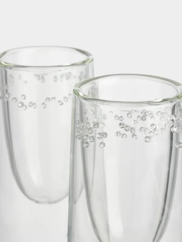 Бокал для шампанского, 100 мл, 2 шт, стекло Б, с кристаллами внутри, Лошадь, Air decor, image-2