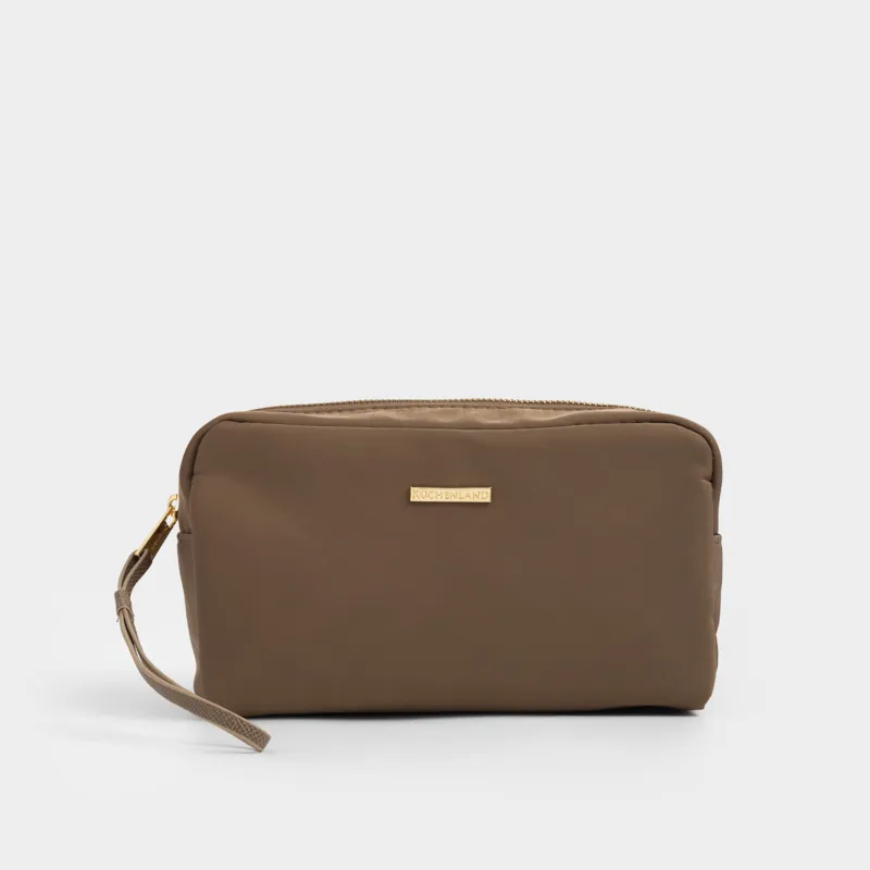 Косметичка, 23х13 см, полиэстер, коричневая, Mantle