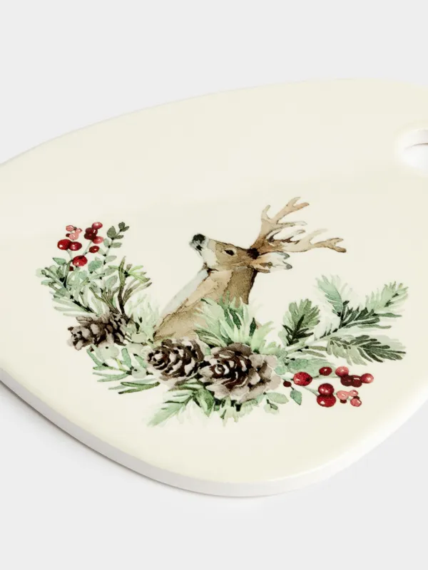 Подставка под горячее, 16х20 см, Олень и ягоды, Berries&deer, image-1