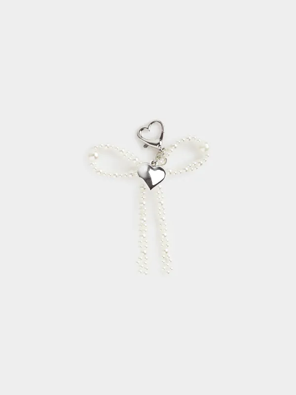 Брелок, 9 см, Сердце и бусины, Pearl heart, image-0