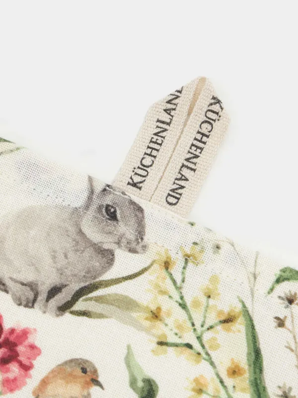 Полотенце кухонное, Rabbit in flowers, image-4