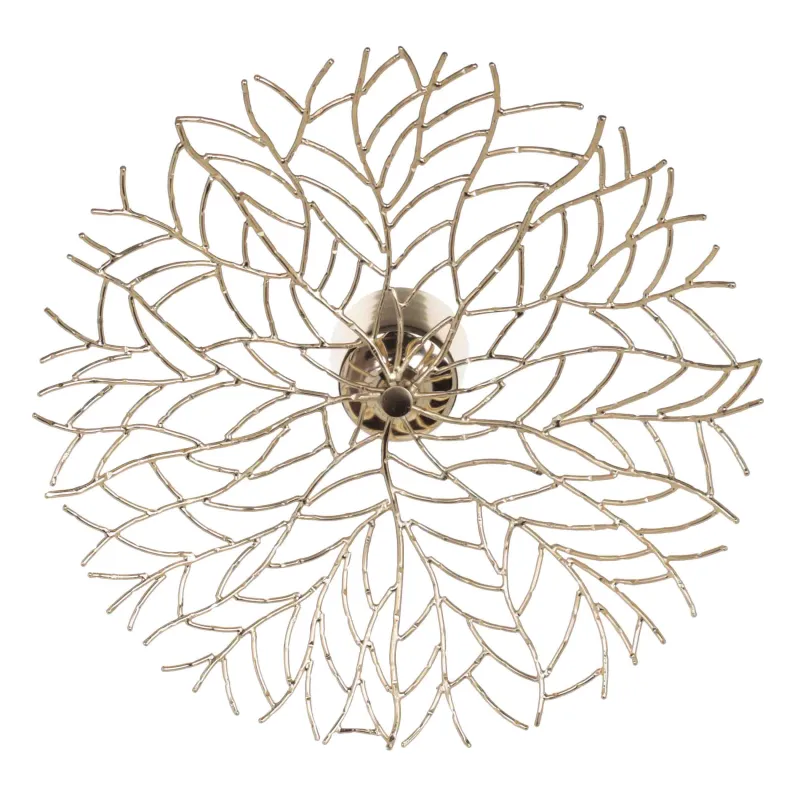 Корзина для фруктов, 37х19 см, на ножке, металл, золотистая, Ветви, Twist gold, image-2