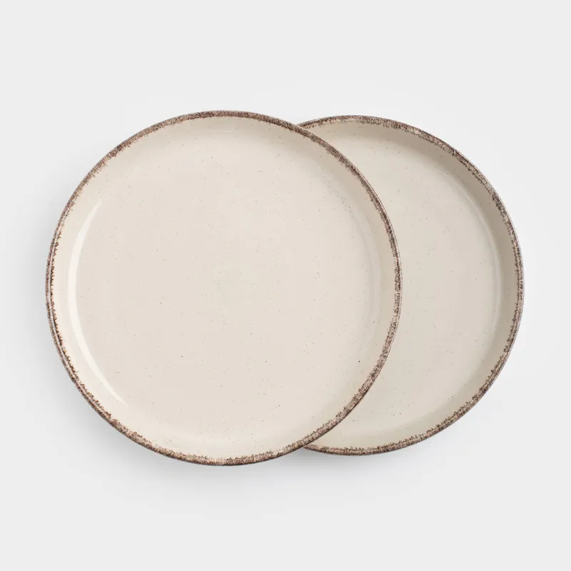 Тарелка закусочная, 19 см, 2 шт, каменная керамика, бежевая, в крапинку, Speckled glaze