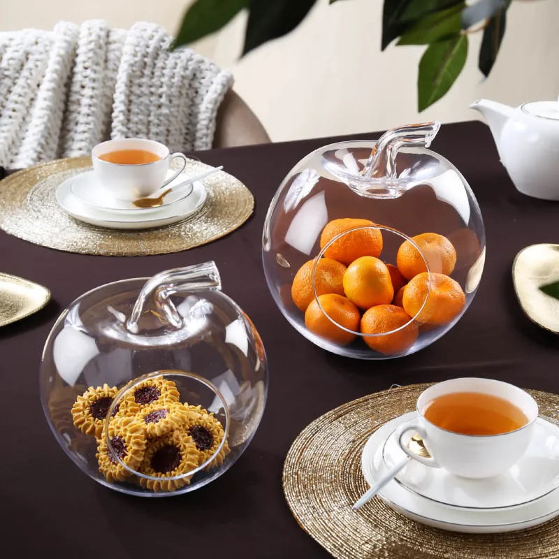 Конфетница, 25х27 см, стекло, Яблоко, Clear, image-3