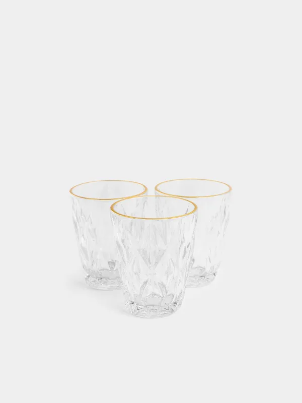 Стакан, 270 мл, 6 шт, с золотистым кантом, Rhomb gold, image-0