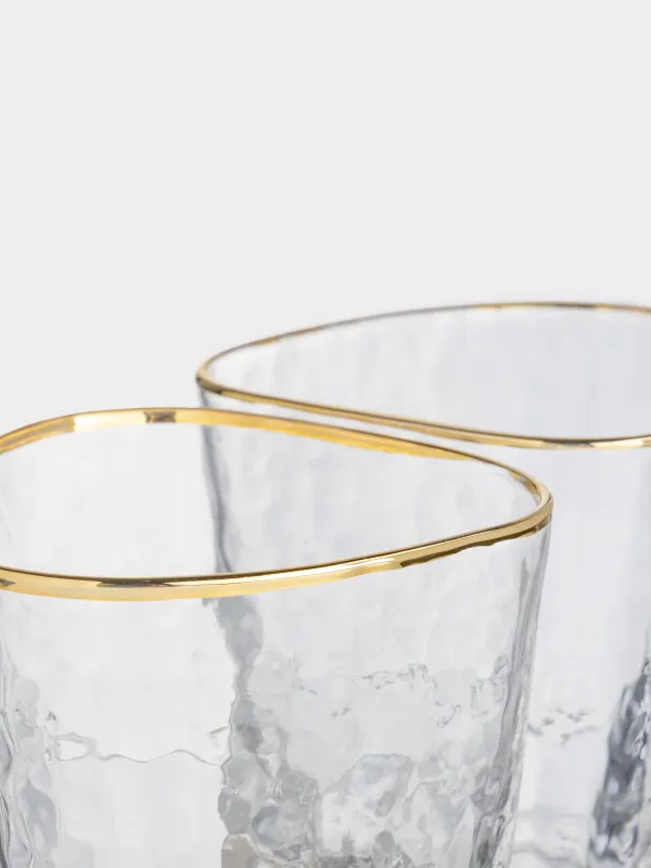 Стакан для виски, 10 см, 380 мл, 2 шт, стекло, золотистый кант, Triangle Gold, image-4