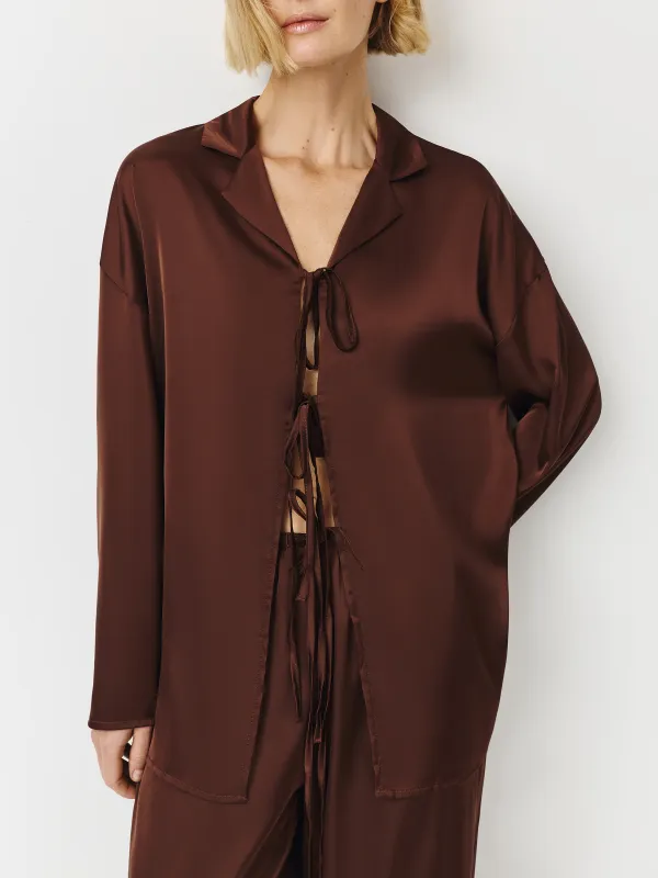 Рубашка домашняя, коричневая, Derin, image-2