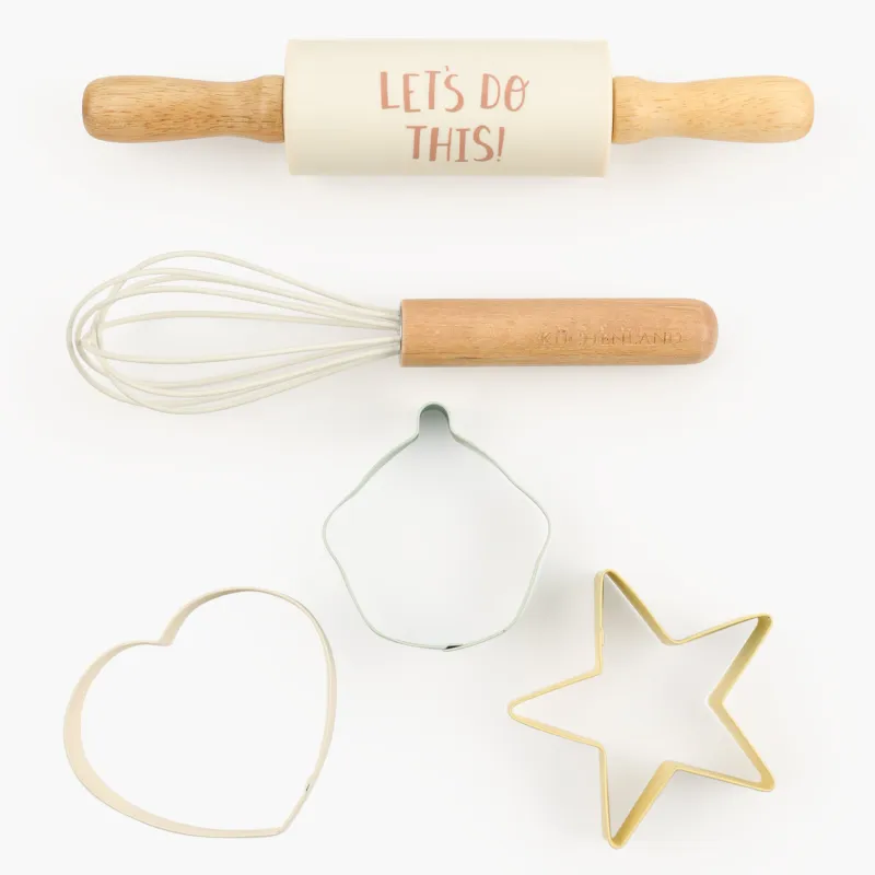Набор для выпечки, 5 пр, скалка/венчик/формы, силикон/сталь/дерево, Фигуры, Bakery, image-0