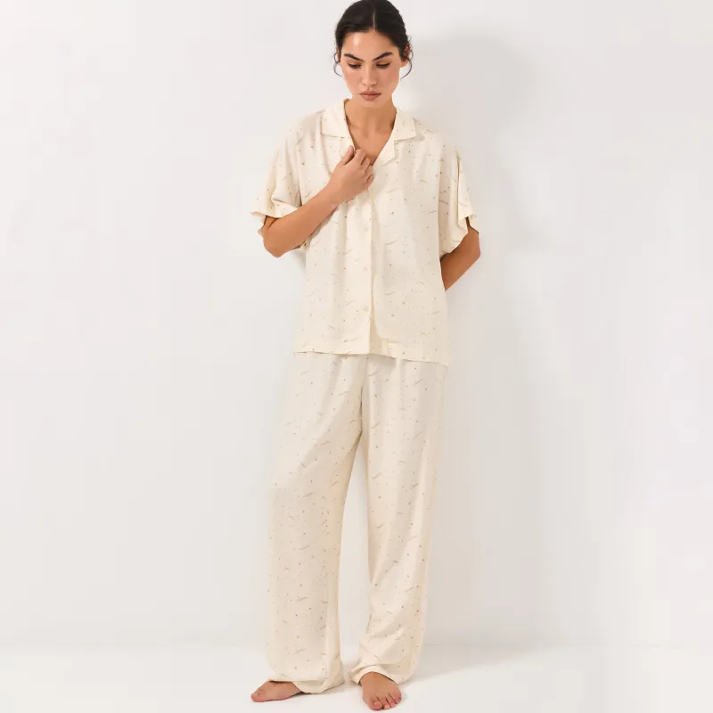 Брюки домашние, молочные, Dina