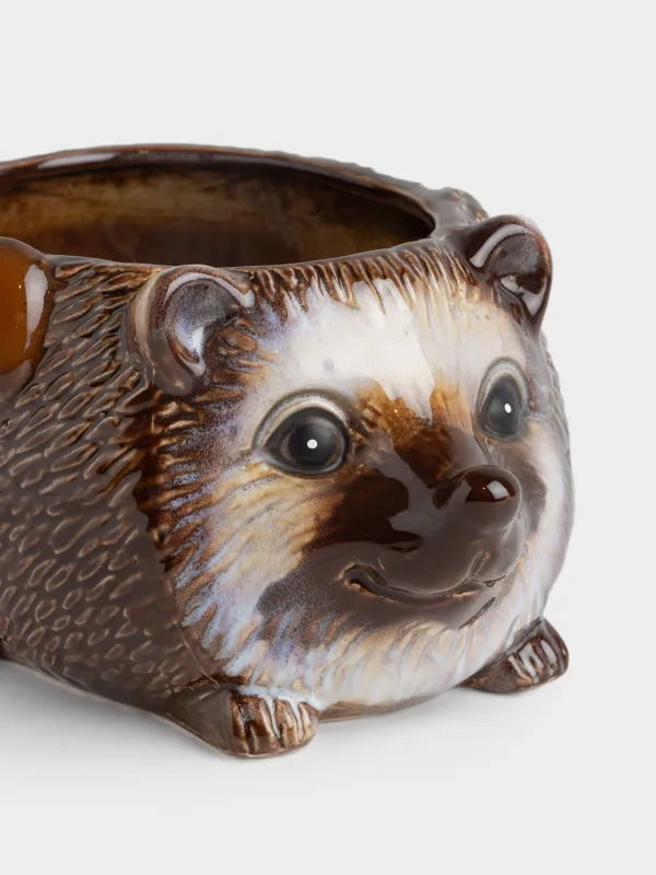 Конфетница, 18х10 см, Еж с листом и грибом, Hedgehog, image-1