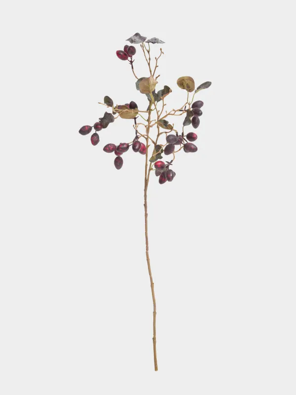 Ветка декоративная, 85 см, пенопласт/полиэтилен, Кизил, Fruit decor, image-0