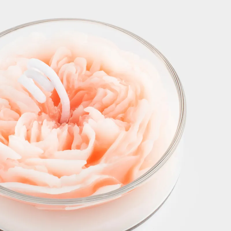 Свеча, 7 см, в подсвечнике, стекло, Цветок, Rose, image-4