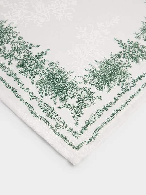 Салфетка под приборы, 30х45 см, Цветы и еловые ветви, Whisper lace, image-1