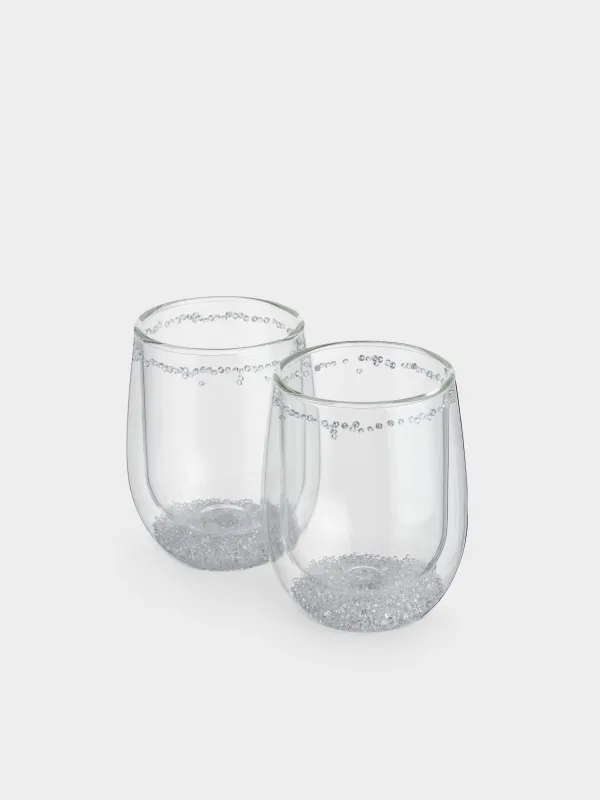 Стакан, 11 см, 300 мл, 2 шт, стекло Б, с кристаллами внутри, Air decor, image-1