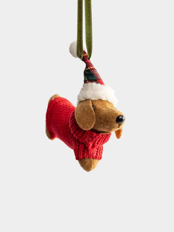 Игрушка елочная, 10 см, Такса, Figure Christmas Fuzz, image-1