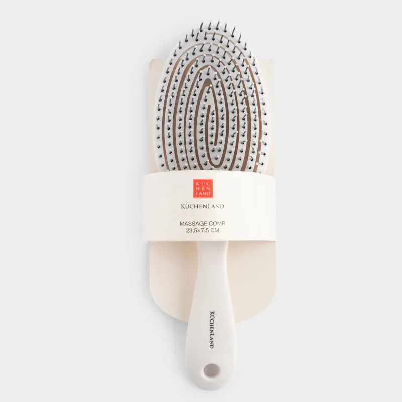 Расческа массажная для волос, 23 см, пластик, бежевая, Zipo, image-4