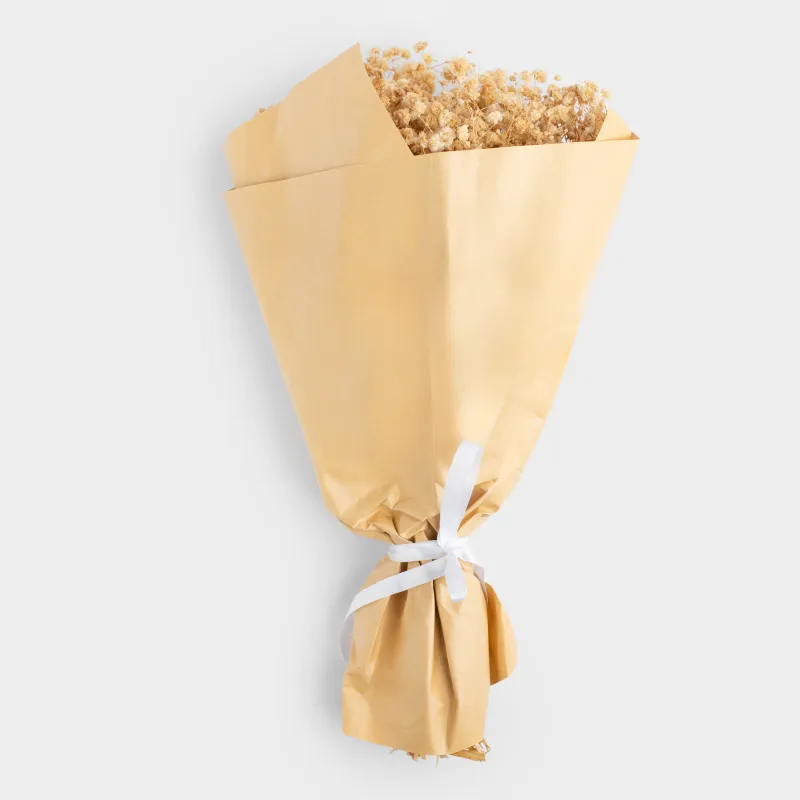 Букет декоративный, 37 см, сухоцветы, Бежевая гипсофила, Dried flower, image-0