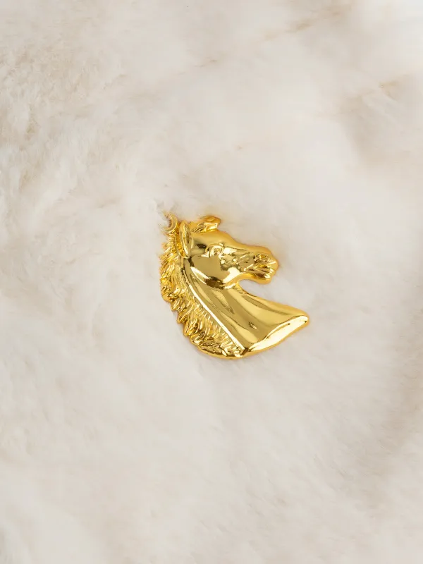 Чехол для бутылки, 32 см, декоративный, искусственный мех/металл, бежевый, Конь, Christmas bar, image-2