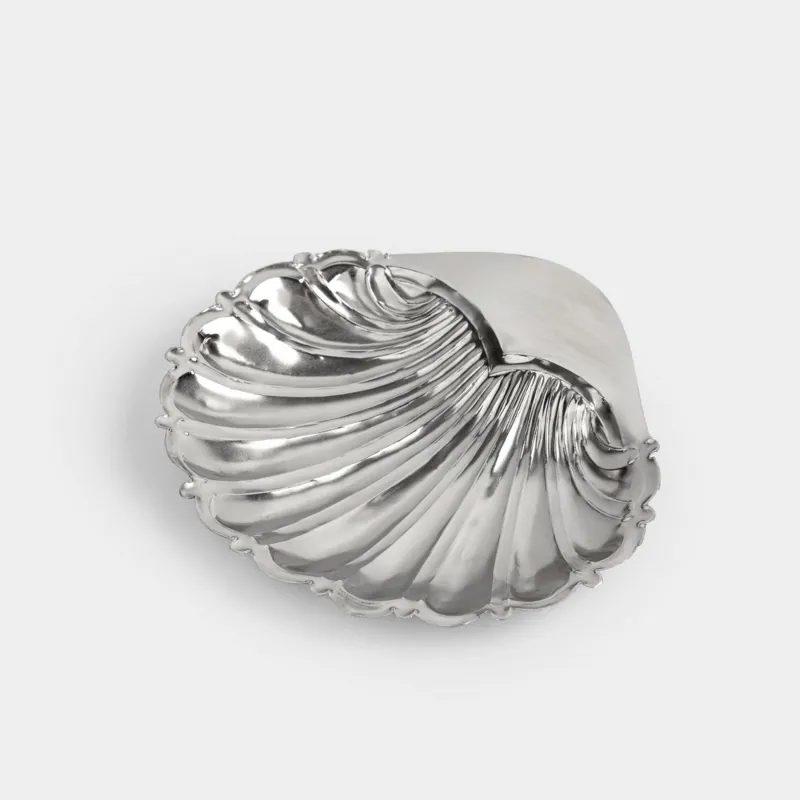 Блюдо декоративное, 15х15 см, металл, серебристое, Ракушка, Shallow