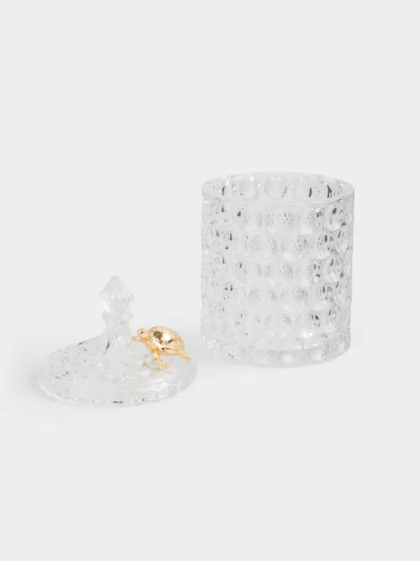 Емкость для хранения, 15х9 см, 330 мл, стекло Р/металл, Черепаха, Bubbly, image-1