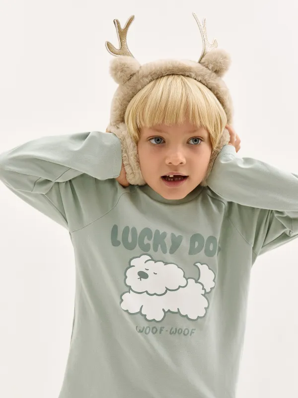 Наушники меховые, 30 см, искусственный мех/полиэстер, бежевые, Рожки, Deer toy, image-2