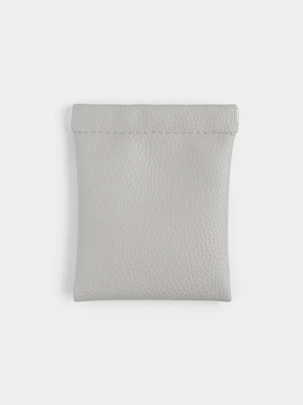 Косметичка, 10х12 см, на клипсе, полиуретан, серая, Memo, image-1