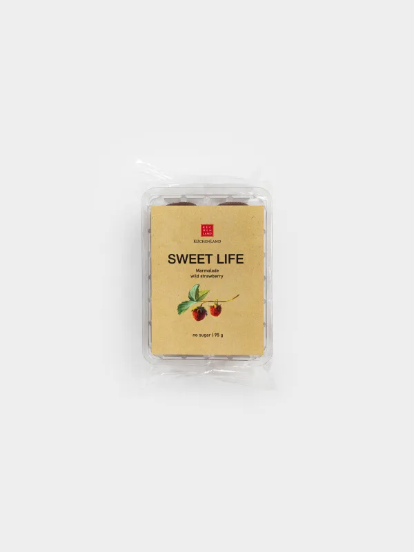 Мармелад, 95 гр, без сахара, желейно-фруктовый, формовой, Земляника, Sweet life, image-0