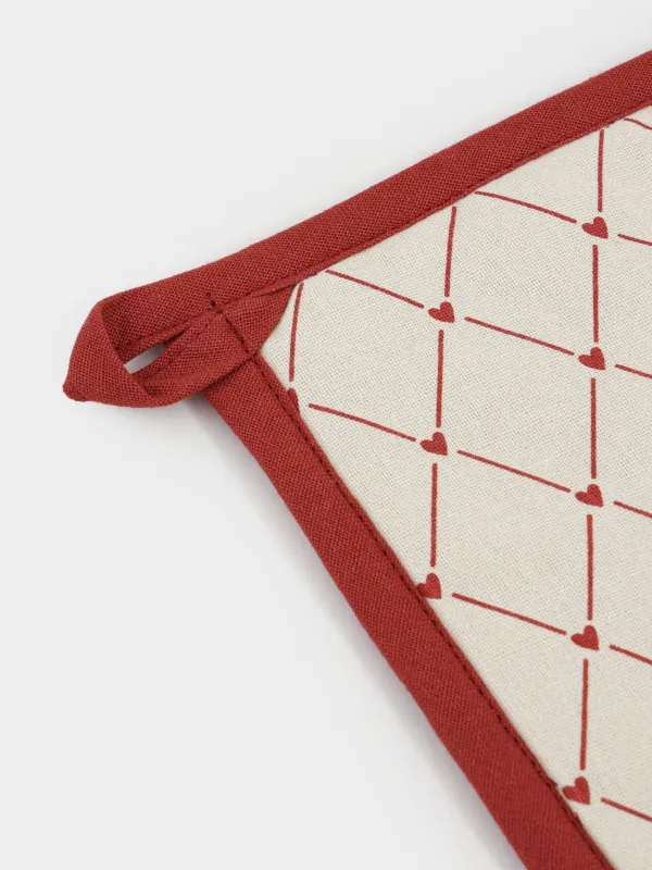 Прихватка, 20х20 см, хлопок, квадратная, бежевая, Ромбы, Heart kitchen, image-2