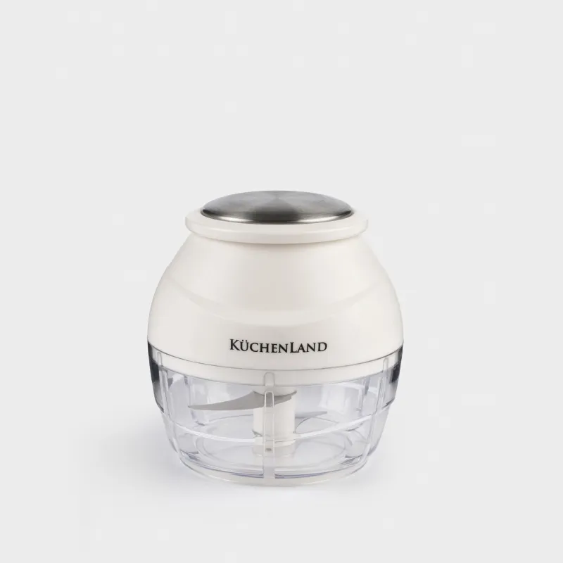 Измельчитель-блендер, 9 см, механический, пластик/сталь, молочный, Soft kitchen