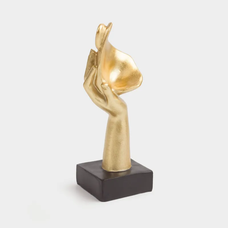 Статуэтка, 16 см, полирезин, золотисто-черная, Фрагмент лица, Face, image-4