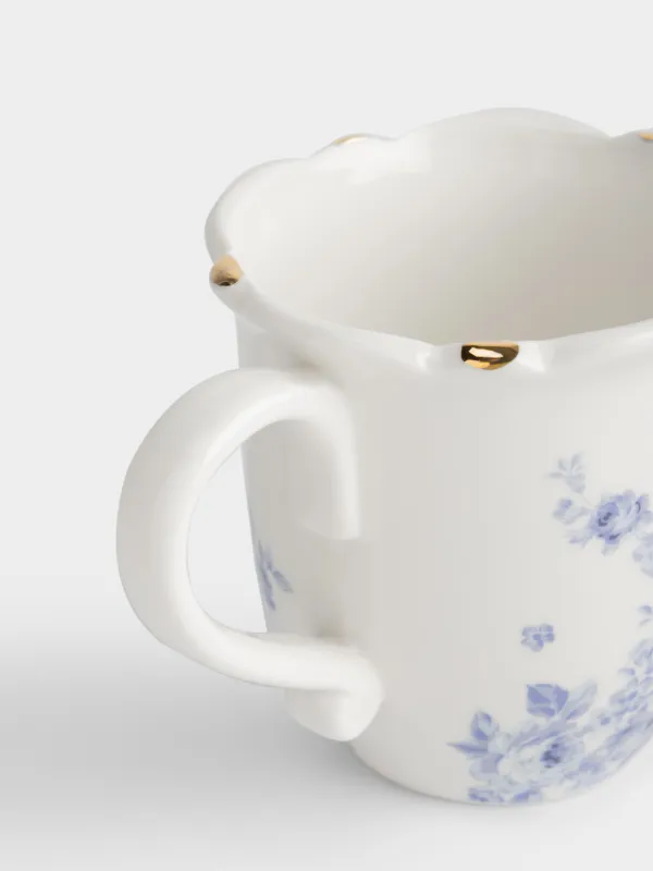Кружка, 400 мл, фарфор P, бело-золотистая, Голубые цветы, Tradition Easter, image-3