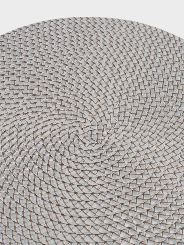Салфетка под приборы, 38 см, полипропилен/ПЭТ, круглая, серебристая, Circle braid, image-3