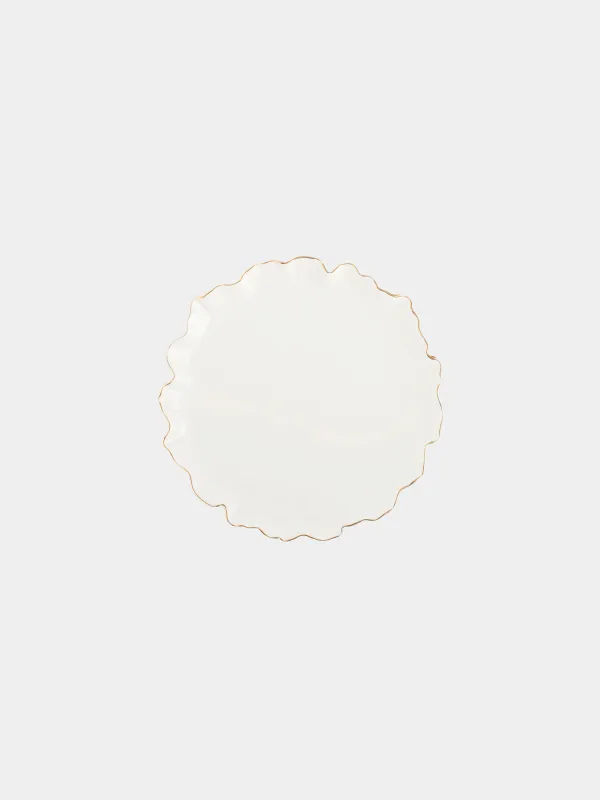Тарелка закусочная, 20 см, Мятый эффект, Crumple gold, image-0