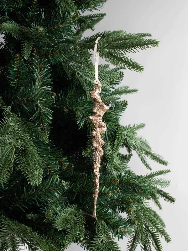 Игрушка елочная, 25 см, акрил, шампань, Сосулька, Figure sparkle, image-3