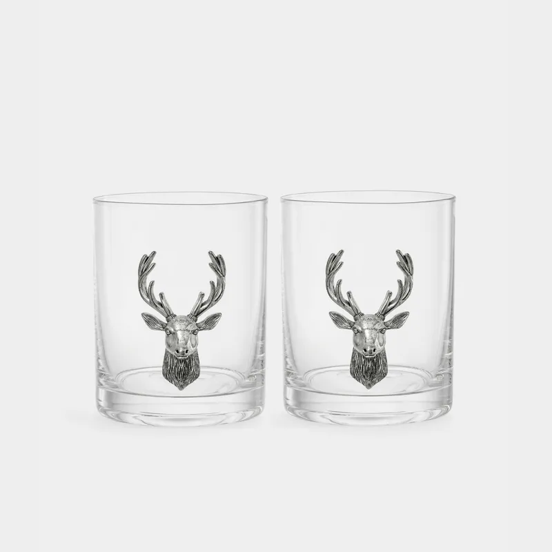 Стакан для виски, 340 мл, 2 шт, Серебристый олень, Lux elements