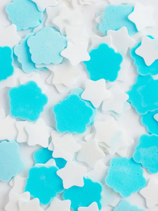 Мыло-конфетти, 2 см, 80 шт, белое/голубое, Кокос/Черника, Звезды и снежки, Confetti, image-4