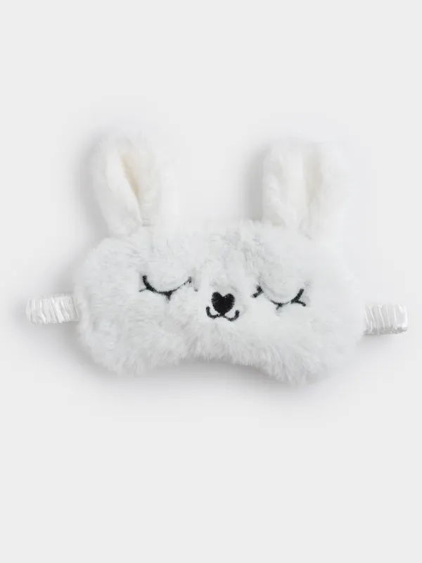 Маска для сна, 18 см, полиэстер/искусственный мех, бежевая, Зайка, Rabbit, image-2