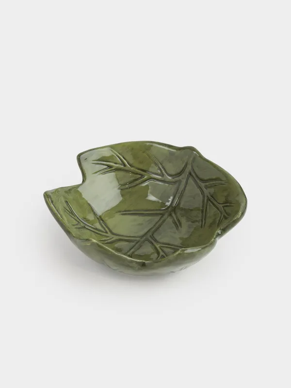 Пиала, 14х6 см, керамика, зеленая, Лист, Forest symphony, image-0