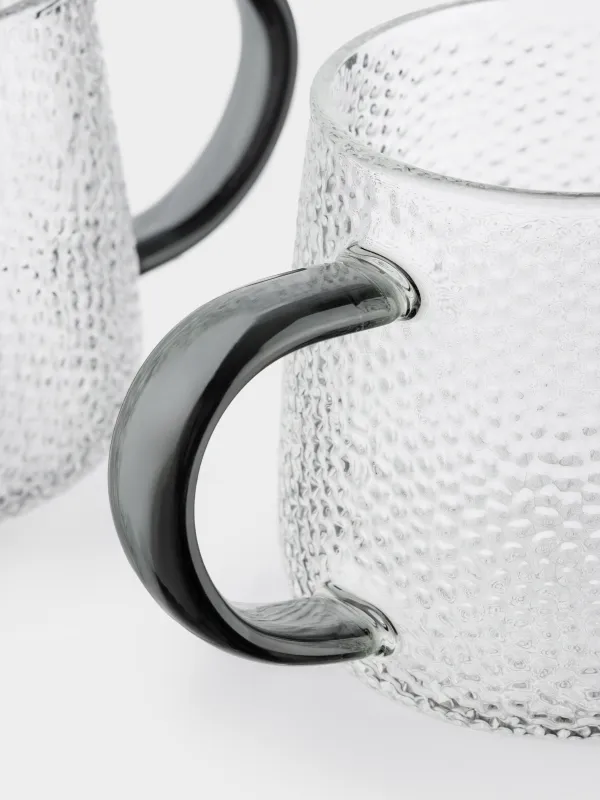Кружка, 340 мл, 2 шт, стекло Б, с серой ручкой, Dawned, image-2