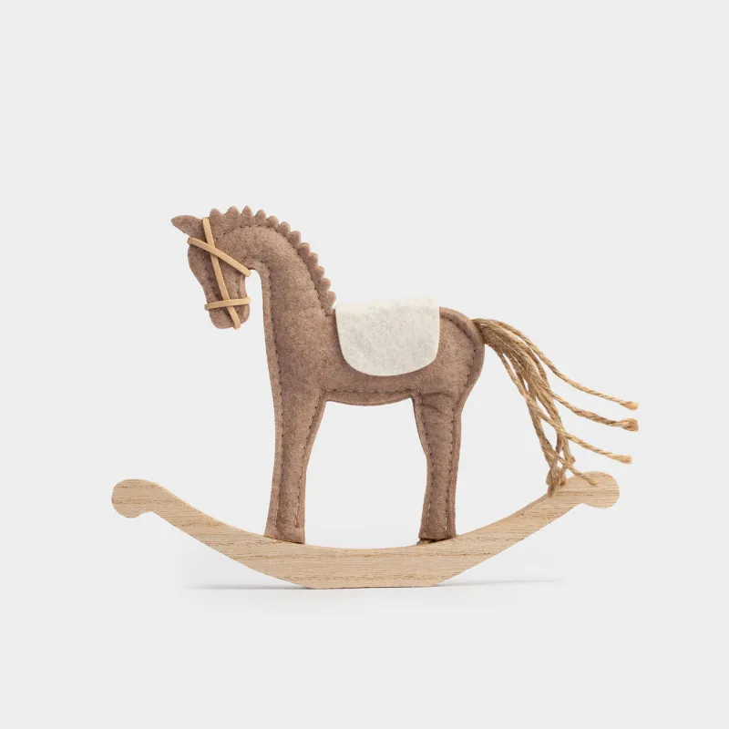 Статуэтка, 21 см, полиэстер/дерево, бежевая, Лошадка, Figure wood