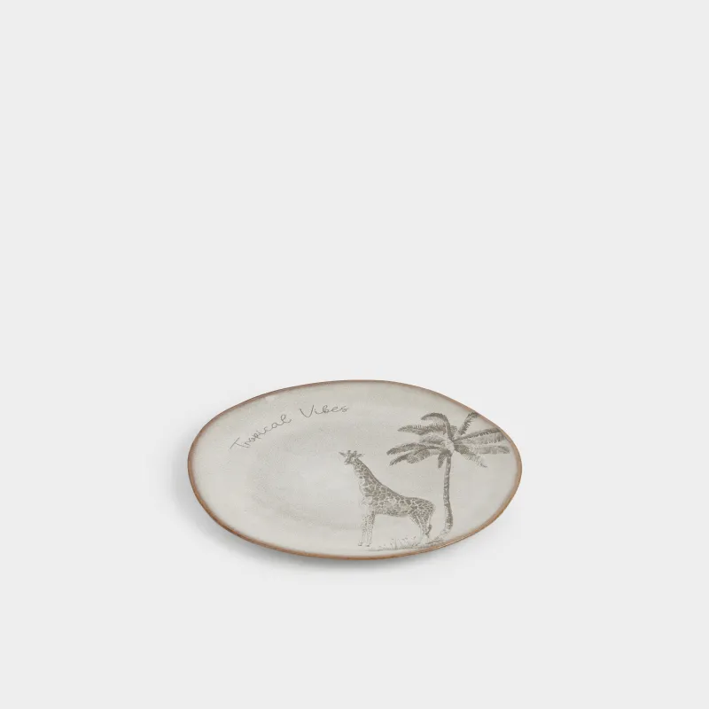 Тарелка закусочная, 22 см, Жираф и пальма, Tropical vibes, image-2