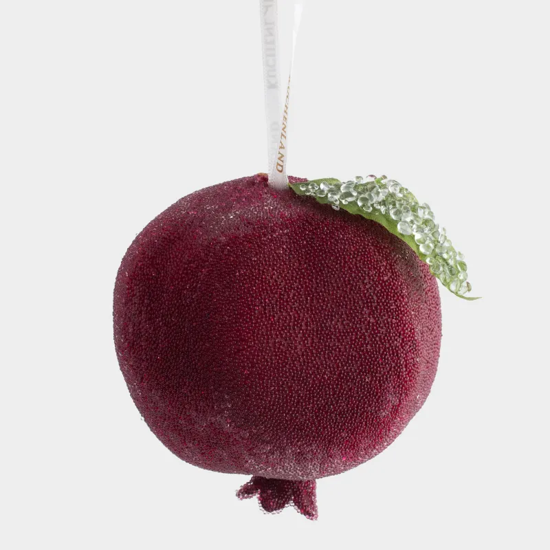 Игрушка елочная, 10 см, пенопласт, красно-зеленая, Гранат, Fruits