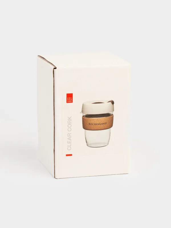 Стакан, 350 мл, с крышкой и манжетой, Clear cork, image-4