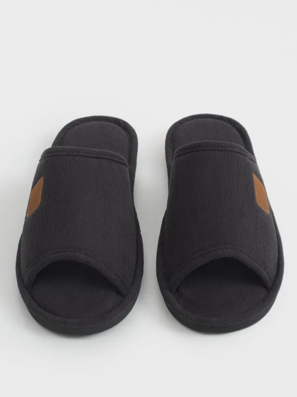 Тапочки мужские, домашние, полиэстер, графитовые, Serious, image-2