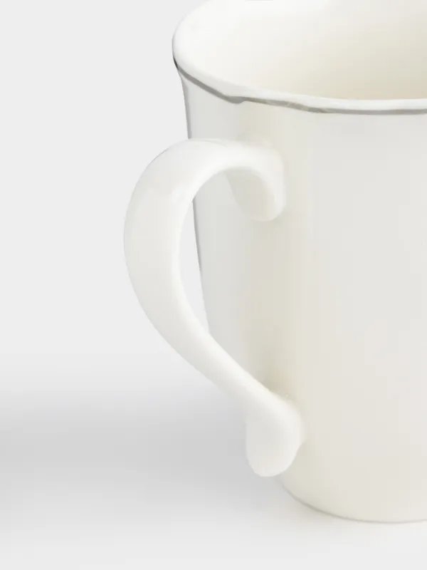 Кружка, 360 мл, фарфор N, белая, с серебристым кантом, Лошадь, Kairon horse, image-3