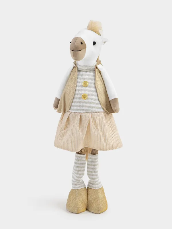 Изделие декоративное, 65 см, полиэстер, шампань, Лошадь в юбке, Cute horse, image-0