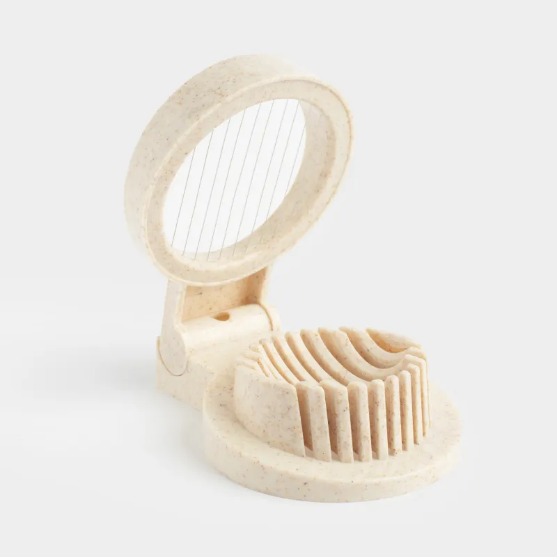 Яйцерезка, 12 см, сталь/пластик, бежевая, в крапинку, Soft speckled